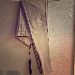 Beulah Khaki Moto Jeggings